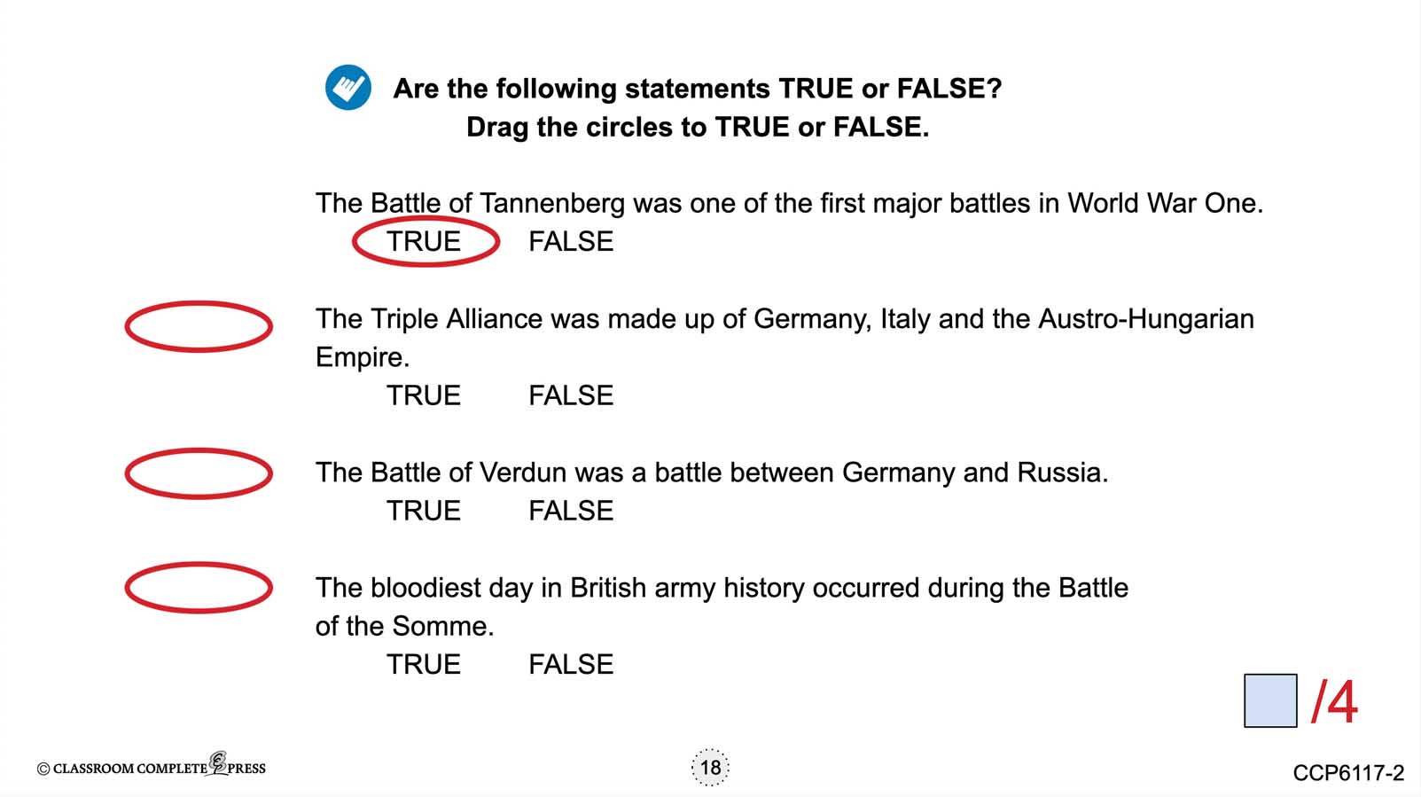 World War 1: Major Battles - Google Slides Gr. 5-8 - eBook