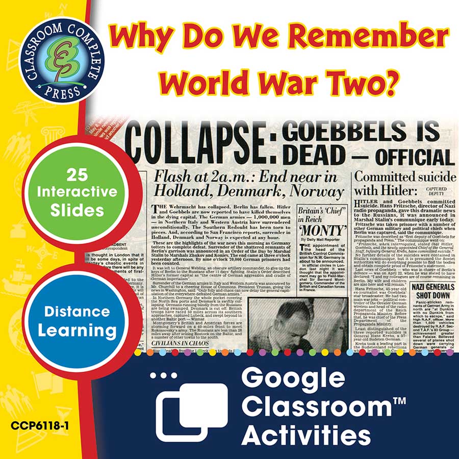 World War 2: Why Do We Remember World War Two? - Google Slides Gr. 5-8 - eBook