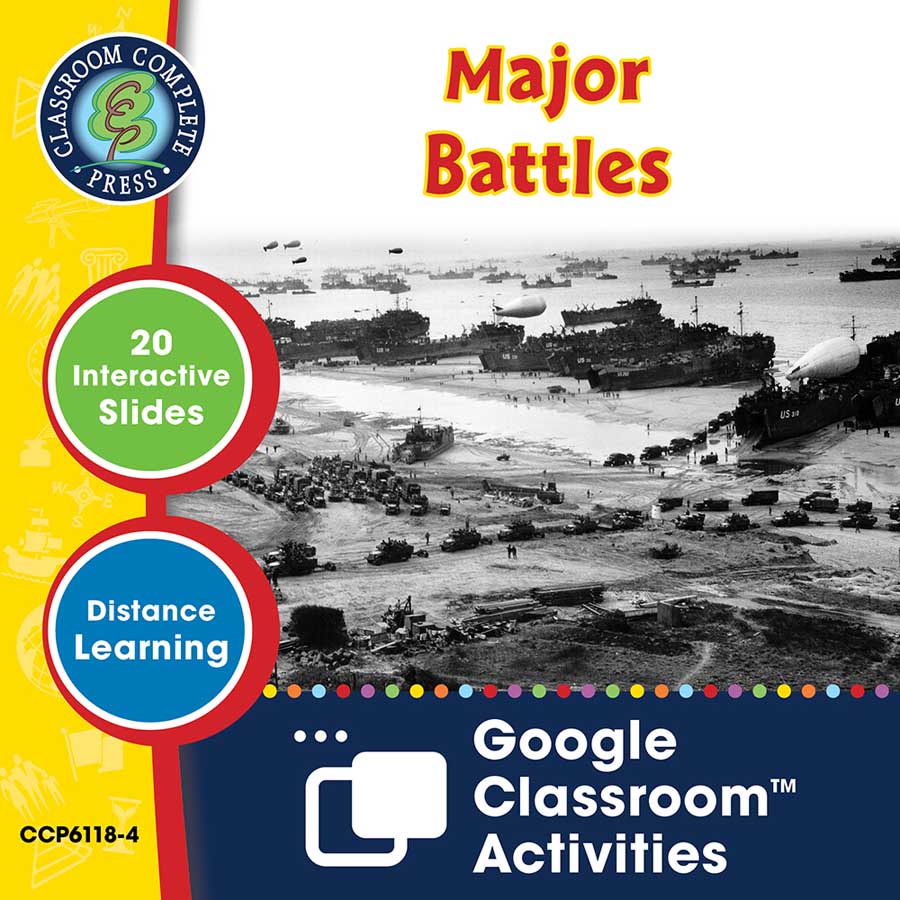 World War 2: Major Battles - Google Slides Gr. 5-8 - eBook