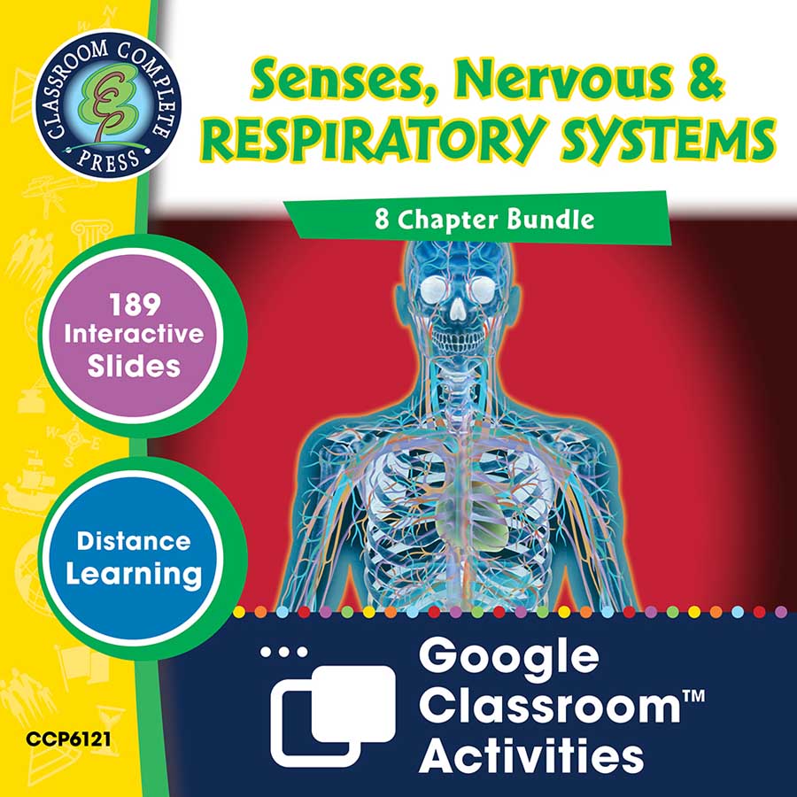 Senses, Nervous & Respiratory Systems - Google Slides BUNDLE Gr. 5-8 - eBook