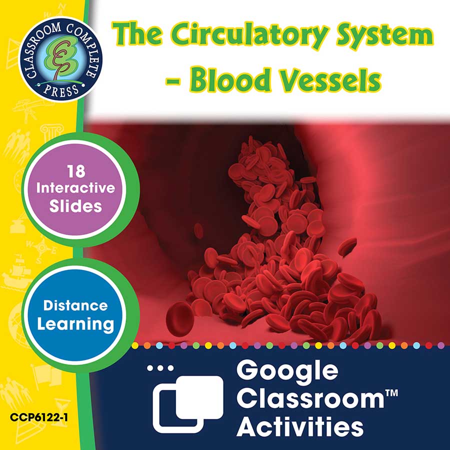 Circulatory, Digestive & Reproductive Systems: The Circulatory System – Blood Vessels - Google Slides Gr. 5-8 - eBook