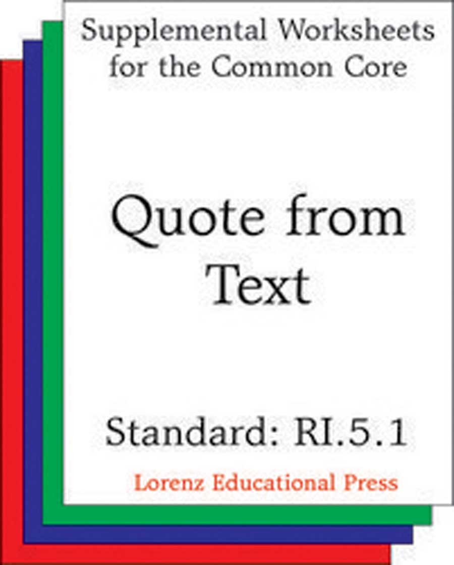 Quote from Text (CCSS RI.5.1)