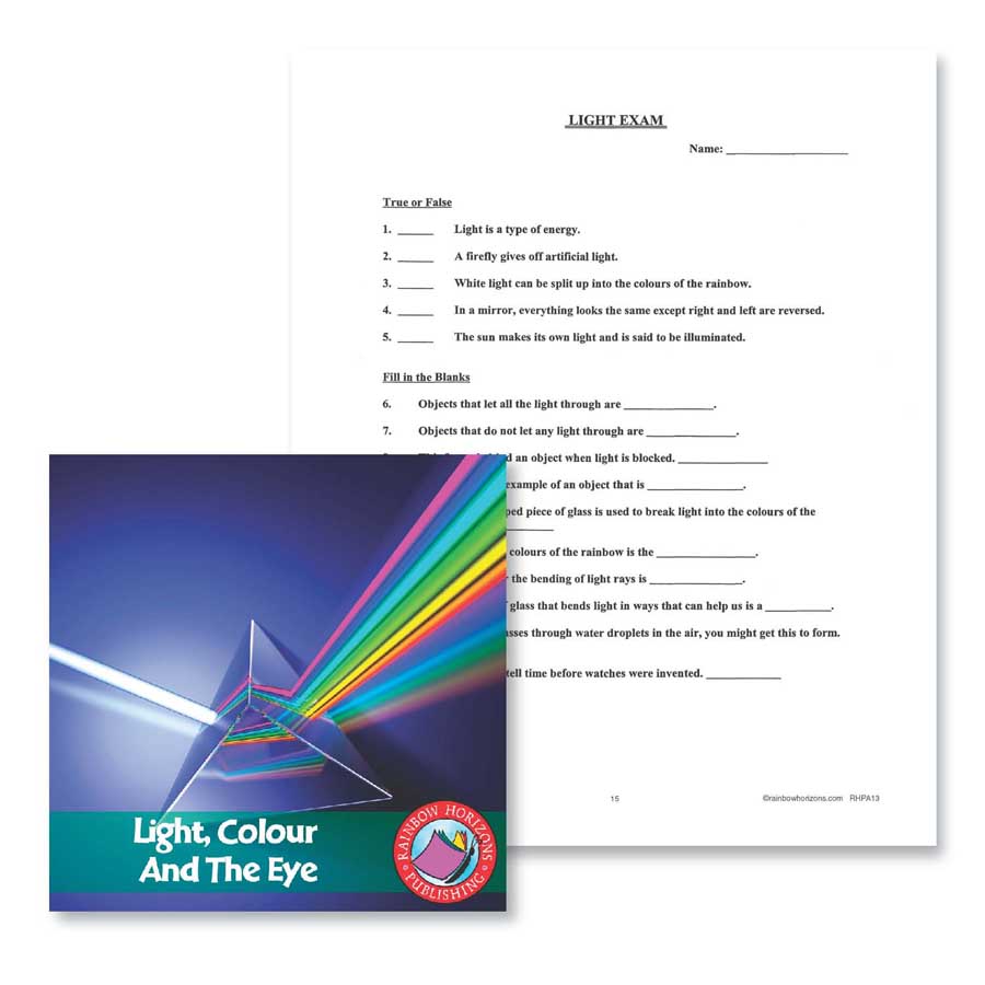 Light, Colour and the Eye: Exam Gr. 4-6 - WORKSHEET - eBook