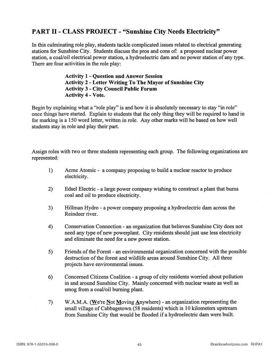 Electricity: Class Project Outline Gr. 4-7 - WORKSHEET - eBook