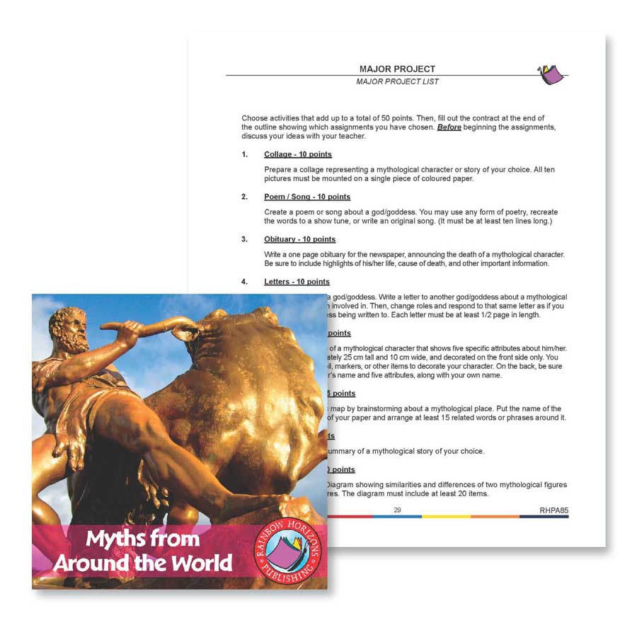 Myths from Around the World: Major Project Outline Gr. 4-6 - WORKSHEET - eBook