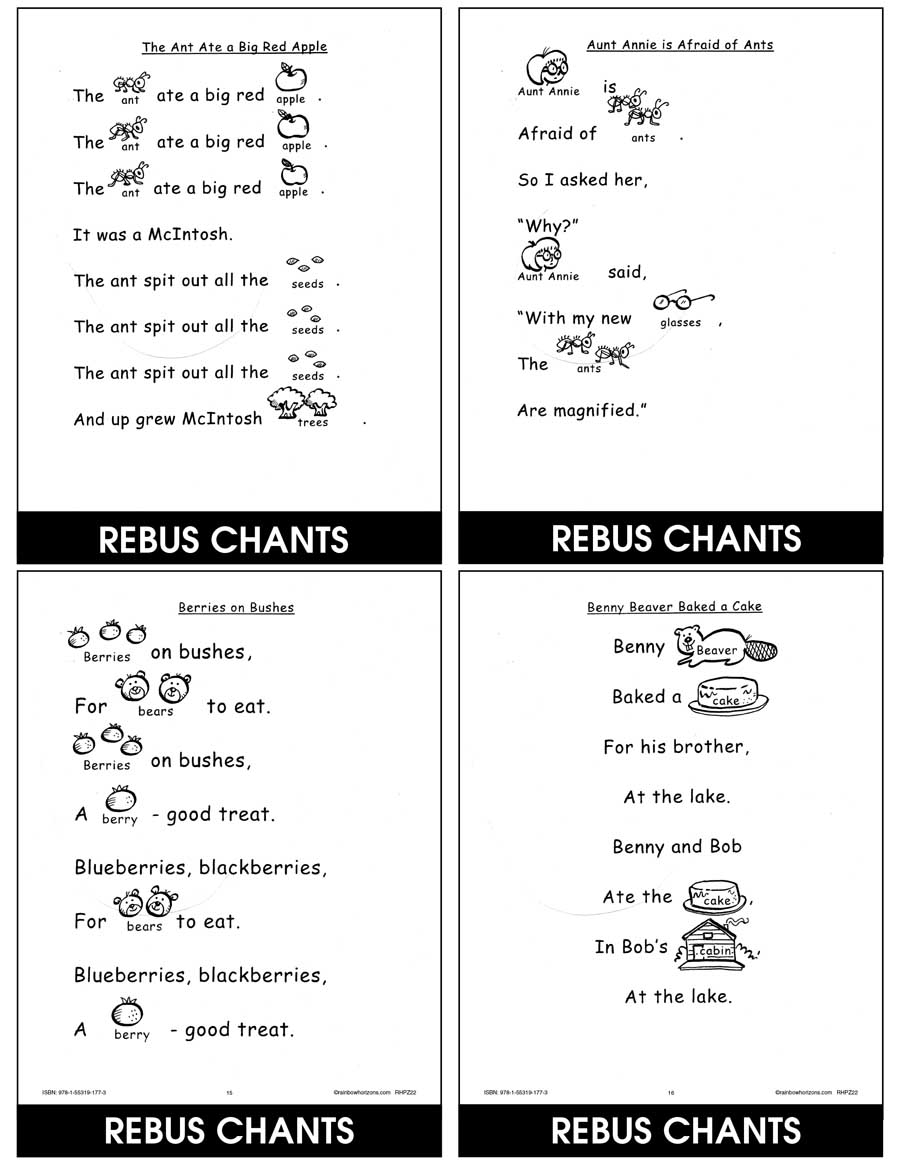 Rebus Chants A to Z Gr. K-1 - CHAPTER SLICE - eBook
